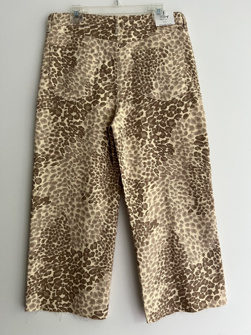 NWT OAT New York Light Leopard Print High Rise Wide Leg Jeans Cotton Size 12/31 - Picture 3 of 10